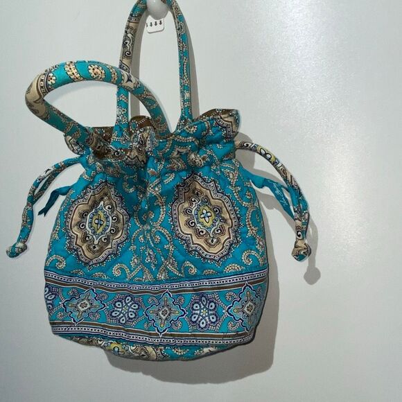 Vera Bradley Women's Multicolor Quilted Cotton Drawstring Cinch Bucket Bag - Picture 3 of 13